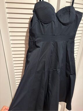 Aqua bustier Navy Fit-and-Flare Dress